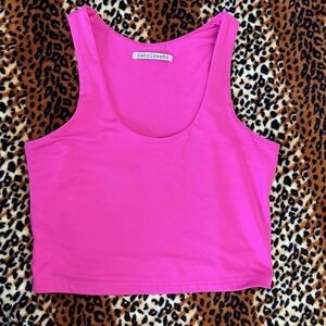 Women's Sexy Sleeveless Crop Tops Double Layer Scoop Neck Cropped Tank Top